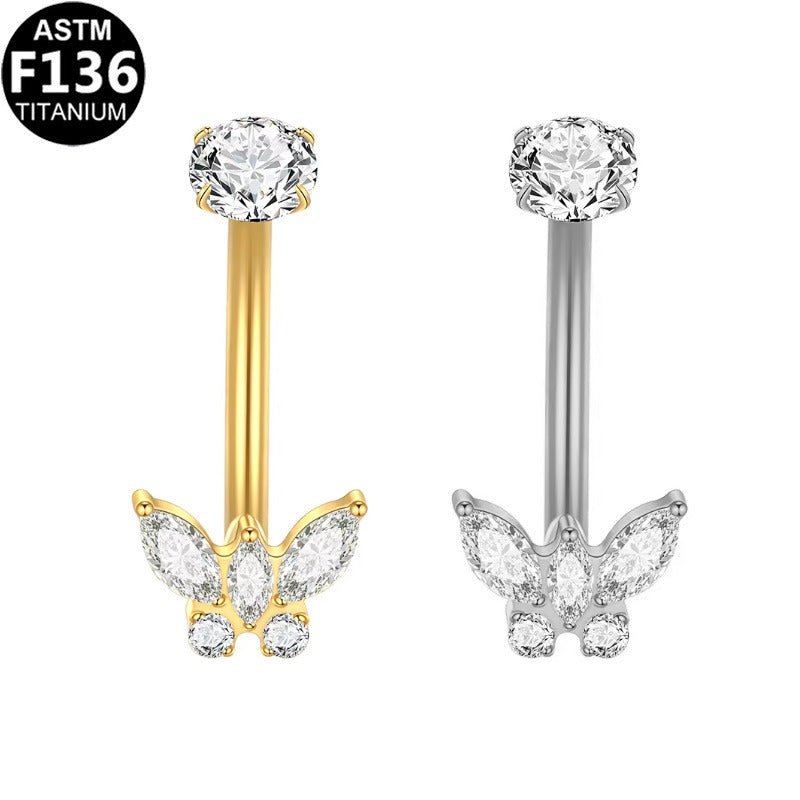 Bauchnabelpiercing aus TITAN mit Schmetterlings Motiv - "Beauty by Fifi"