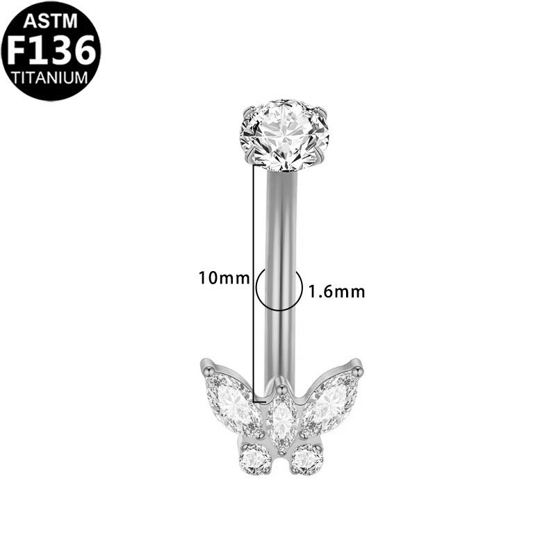 Bauchnabelpiercing aus TITAN mit Schmetterlings Motiv - "Beauty by Fifi"