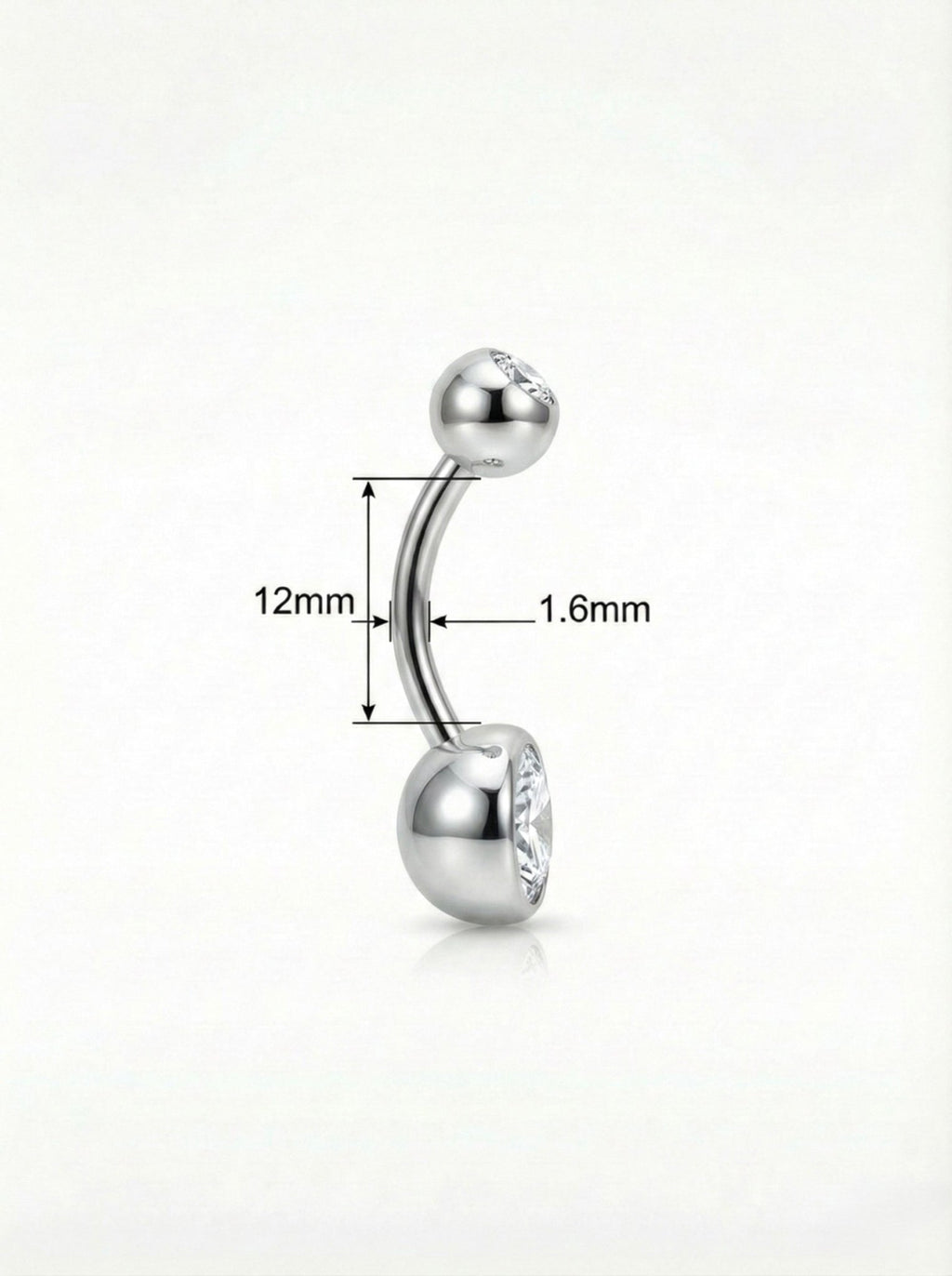 Bauchnabelpiercing Titan mit Zirkonia Doppelkristall - "Beauty by Fifi"