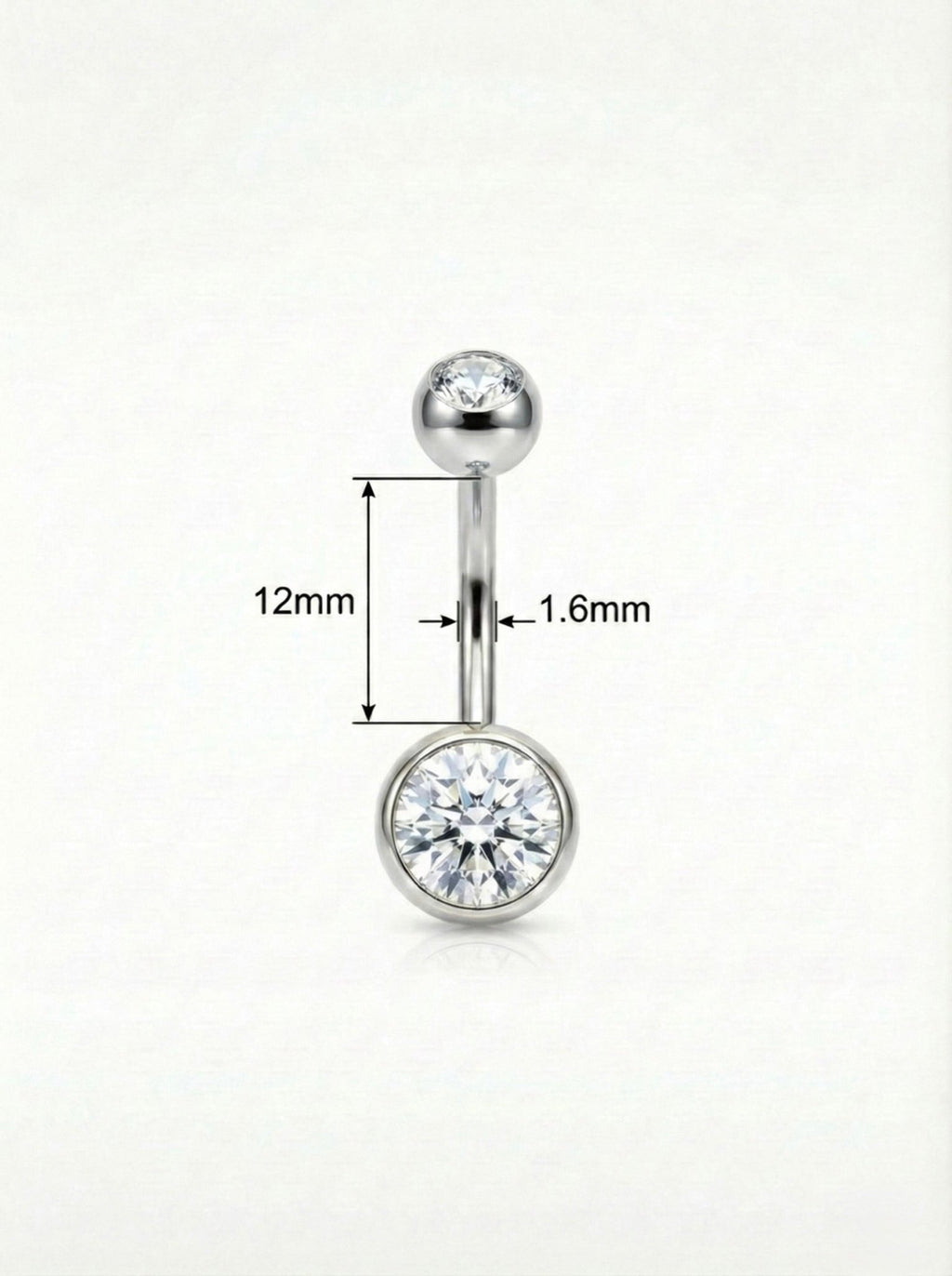 Bauchnabelpiercing Titan mit Zirkonia Doppelkristall - "Beauty by Fifi"