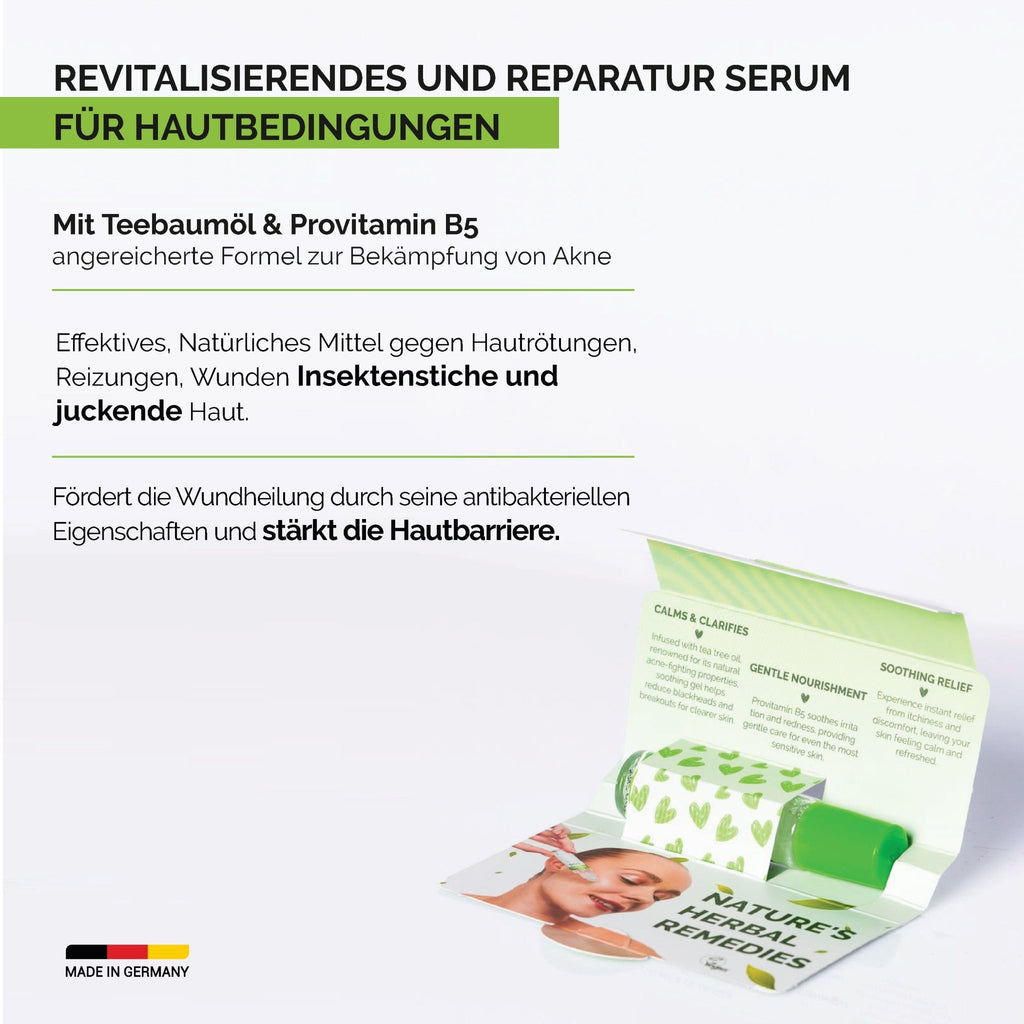 SOS Teebaumöl Roll-On von Vitayes, 10 ml, zur schnellen Linderung bei Pickeln, Rötungen und Hautreizungen.