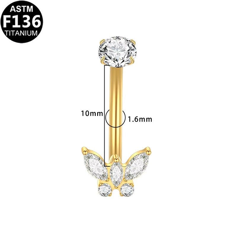 Bauchnabelpiercing aus TITAN mit Schmetterlings Motiv - "Beauty by Fifi"