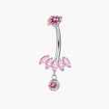 Bauchnabel Titan Bananabell 5 Marquise Kristalle in Pink - "Beauty by Fifi"