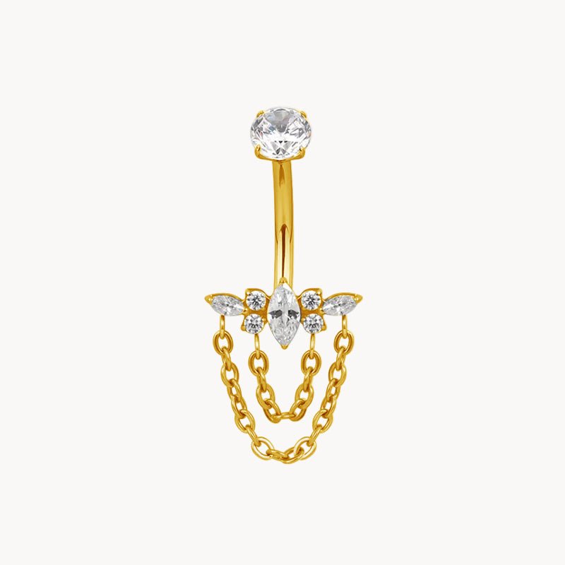 Bauchnabel Titan Bananabell Marquise - Cluster mit Ketten - "Beauty by Fifi"