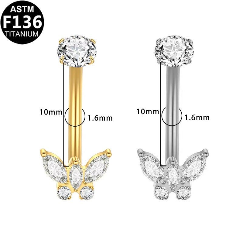 Bauchnabelpiercing aus TITAN mit Schmetterlings Motiv - "Beauty by Fifi"