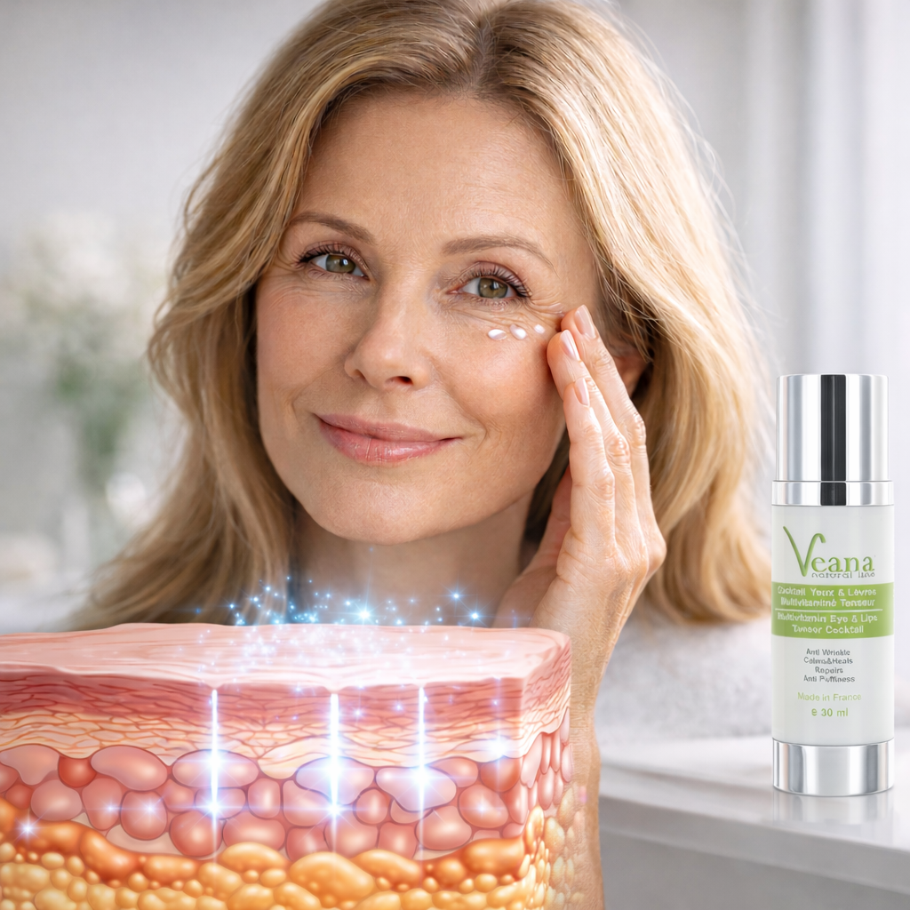 Veana Eye & Lip Tensor Cocktail, 30ml, augen- und lippenpflege mit pflegender Textur, sichtbare Straffung und Erfrischung.