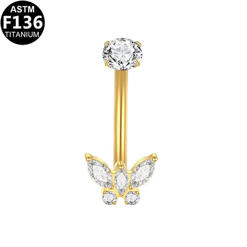 Bauchnabelpiercing aus TITAN mit Schmetterlings Motiv - "Beauty by Fifi"
