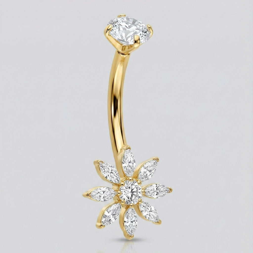 Bauchnabelpiercing Titan Bananabell Blütenstern - "Beauty by Fifi"