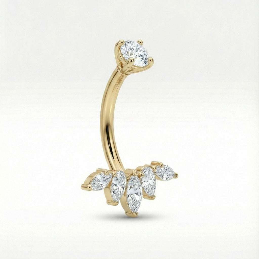 Bauchnabelpiercing aus TITAN mit Kristalltropfen - "Beauty by Fifi"