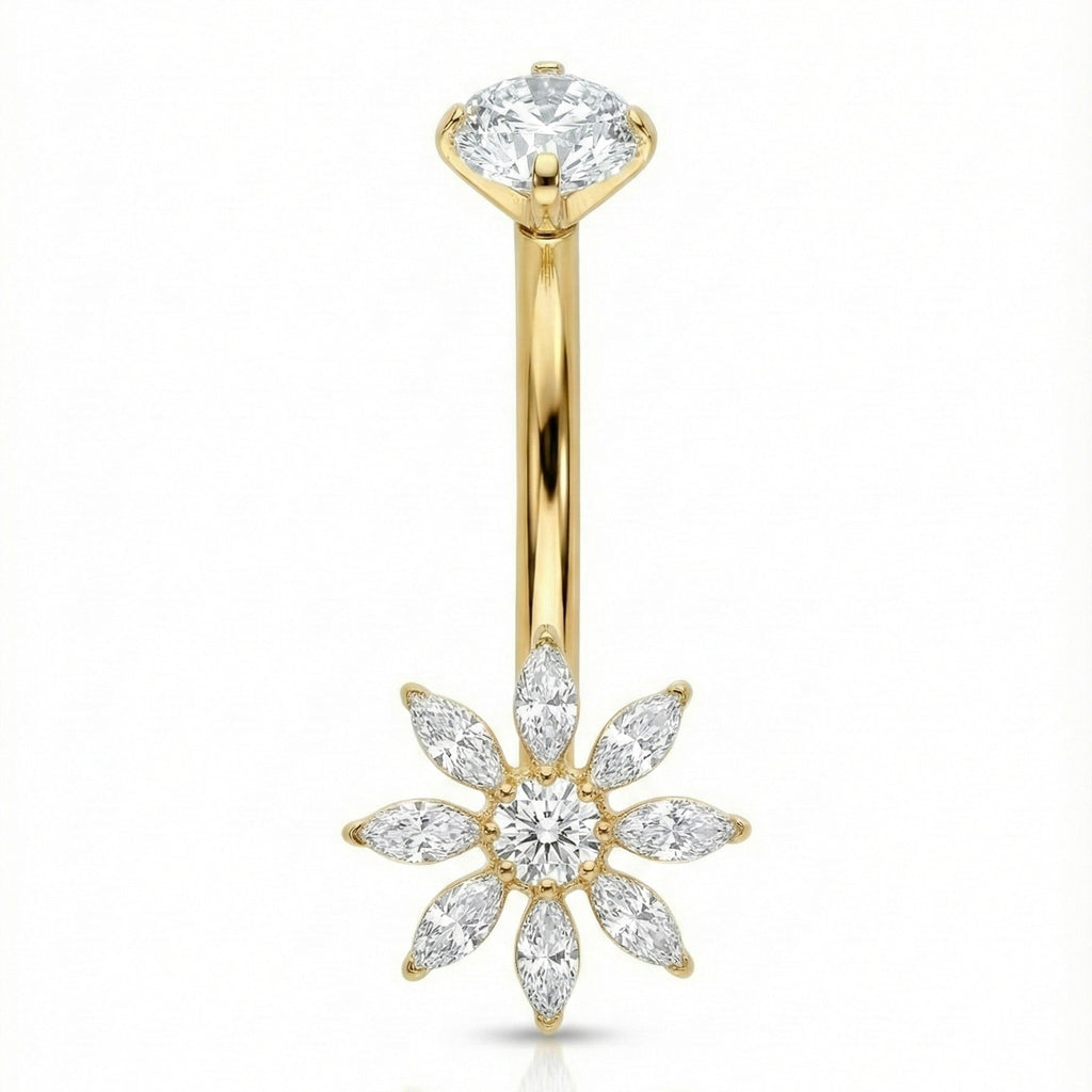 Bauchnabelpiercing Titan Bananabell Blütenstern - "Beauty by Fifi"