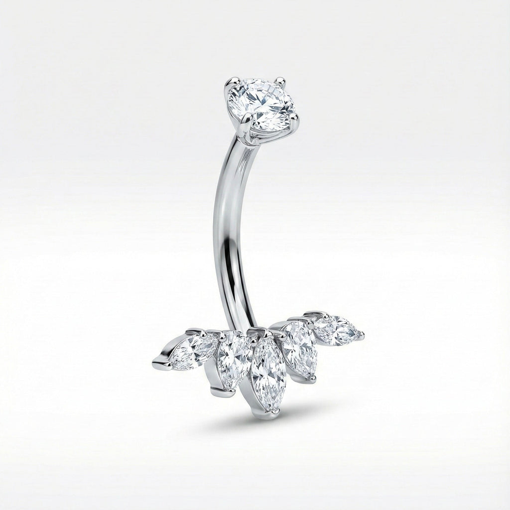 Bauchnabelpiercing aus TITAN mit Kristalltropfen - "Beauty by Fifi"