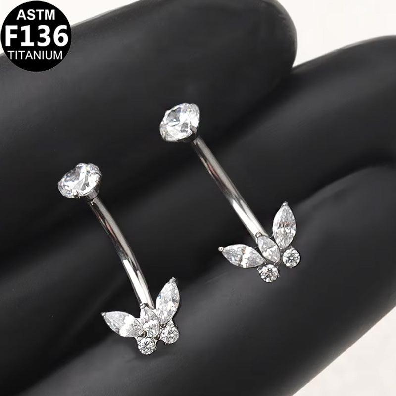 Bauchnabelpiercing aus TITAN mit Schmetterlings Motiv - "Beauty by Fifi"