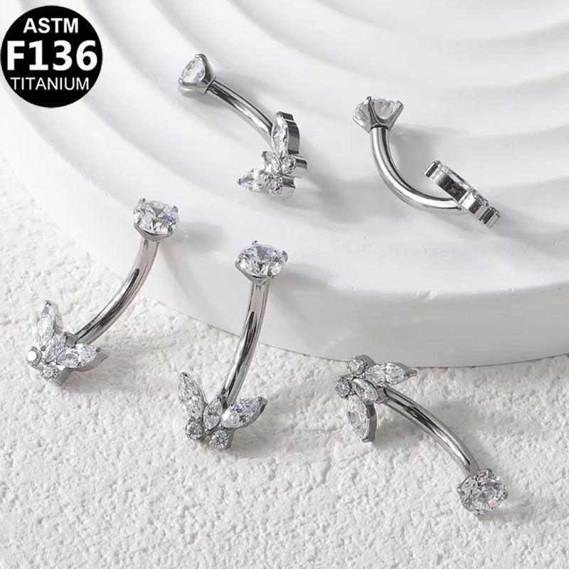 Bauchnabelpiercing aus TITAN mit Schmetterlings Motiv - "Beauty by Fifi"