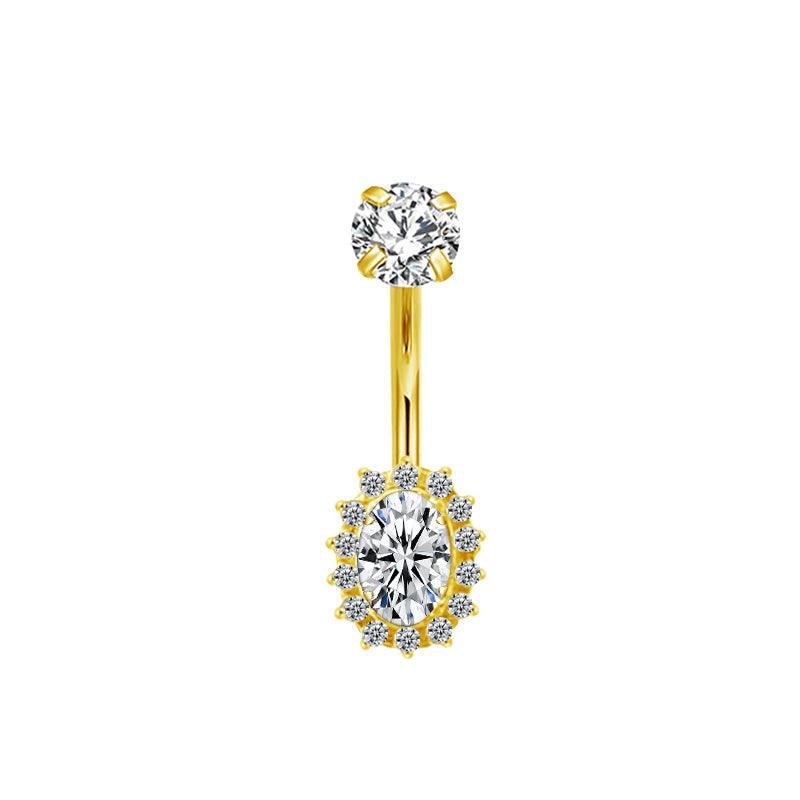 Bauchnabelpiercing aus TITAN mit Halo Zirkonia - "Beauty by Fifi"