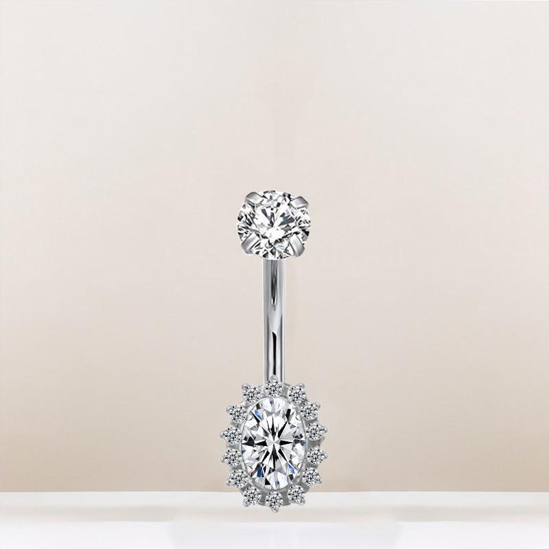 Bauchnabelpiercing aus TITAN mit Halo Zirkonia - "Beauty by Fifi"
