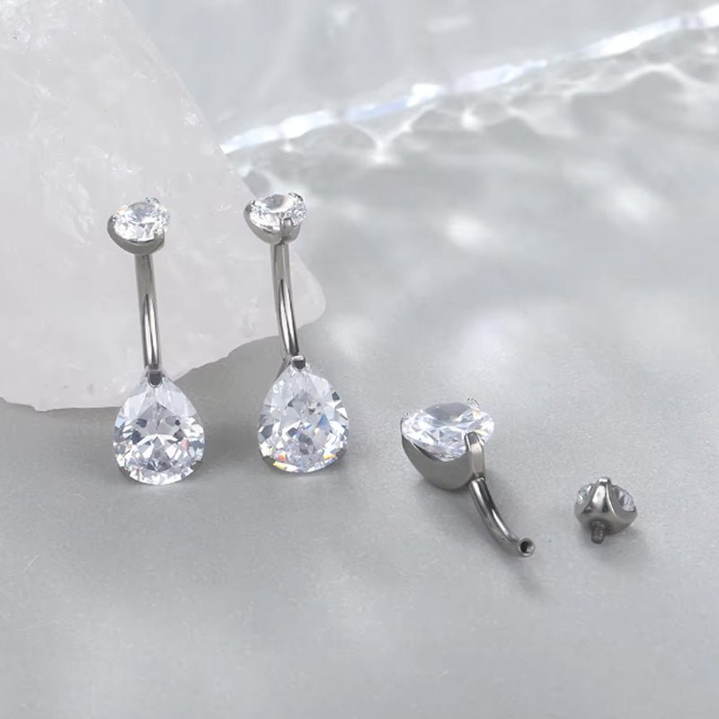Bauchnabelpiercing Titan Bananabell mit Tropfen - "Beauty by Fifi"