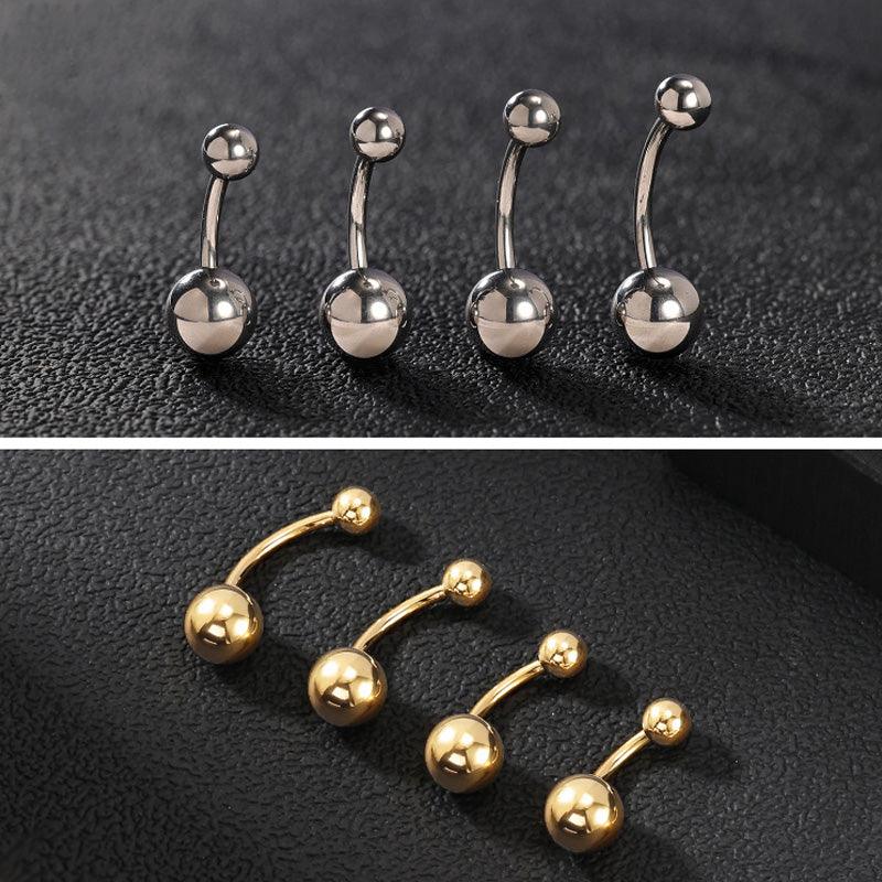 Titan Bauchnabelpiercing von ROYALSKIN, schlichtes Basic Design, aus hochwertigem Titan gefertigt, sichtbar im Bild.