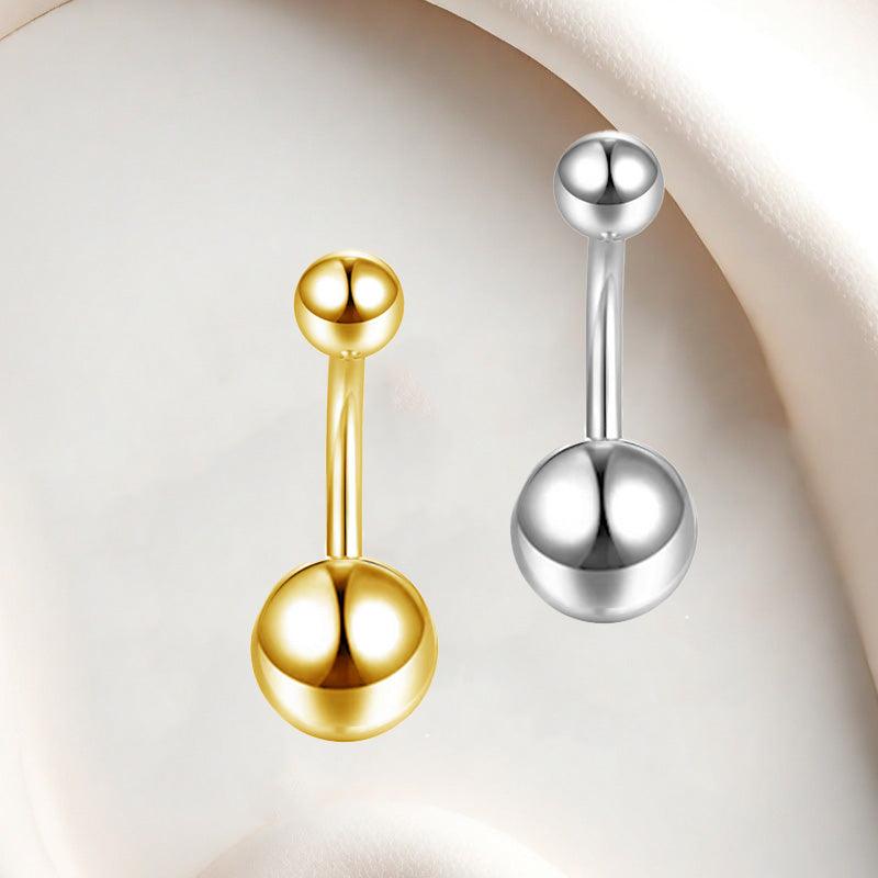 Titan Bauchnabelpiercing von ROYALSKIN, schlichtes Design, sichtbar mit Kugelverschluss, für modisches Körperschmuck.