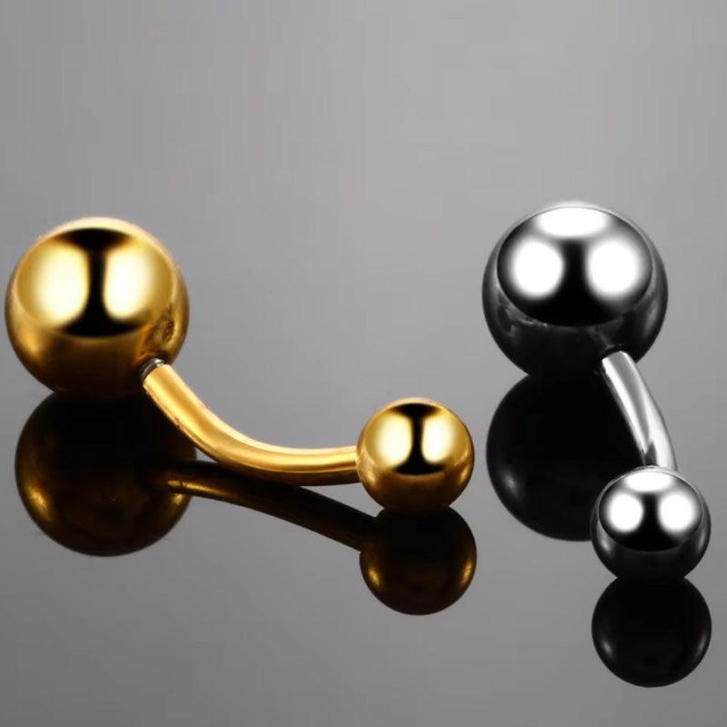 Titan-Bauchnabelpiercing von ROYALSKIN, schlichtes Basic Design, sichtbar mit kleinen Schmucksteinen, für Piercings am Bauchnabel.