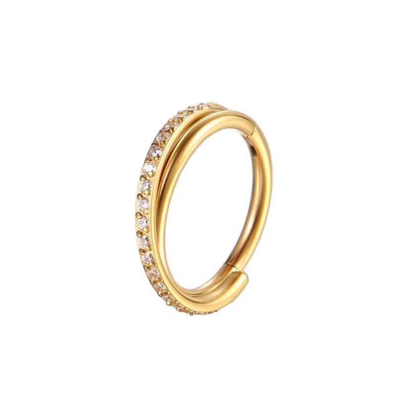 Titan Segmentring Clicker "Crystal Line" mit Kristallen - "Beauty by Fifi"