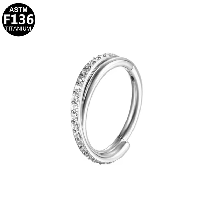 Titan Segmentring Clicker "Crystal Line" mit Kristallen - "Beauty by Fifi"