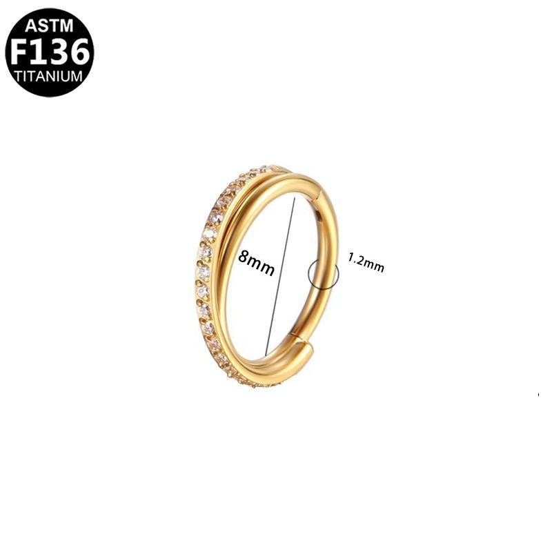 Titan Segmentring Clicker "Crystal Line" mit Kristallen - "Beauty by Fifi"