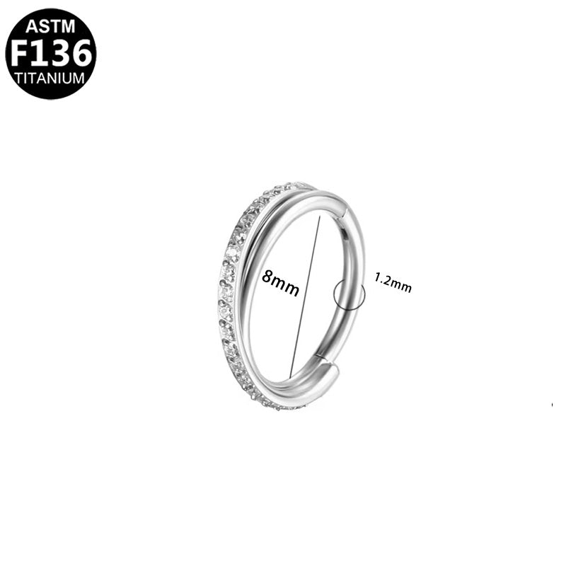Titan Segmentring Clicker "Crystal Line" mit Kristallen - "Beauty by Fifi"