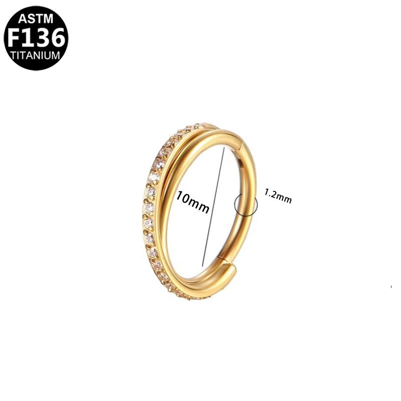 Titan Segmentring Clicker "Crystal Line" mit Kristallen - "Beauty by Fifi"