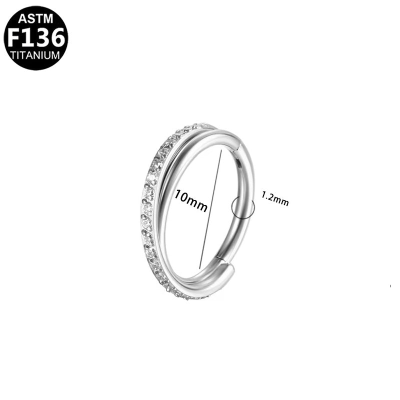 Titan Segmentring Clicker "Crystal Line" mit Kristallen - "Beauty by Fifi"