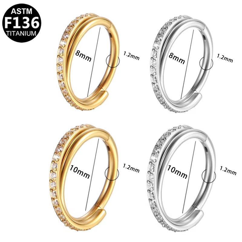 Titan Segmentring Clicker "Crystal Line" mit Kristallen - "Beauty by Fifi"
