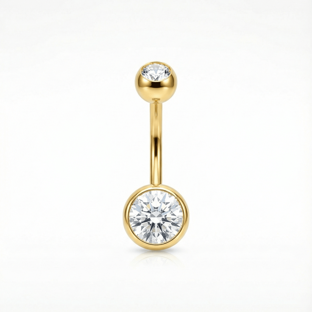 Bauchnabelpiercing Titan mit Zirkonia Doppelkristall - "Beauty by Fifi"