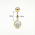 Bauchnabelpiercing Titan mit Zirkonia Doppelkristall - "Beauty by Fifi"