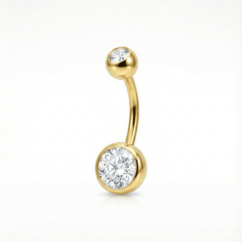 Bauchnabelpiercing Titan mit Zirkonia Doppelkristall - "Beauty by Fifi"
