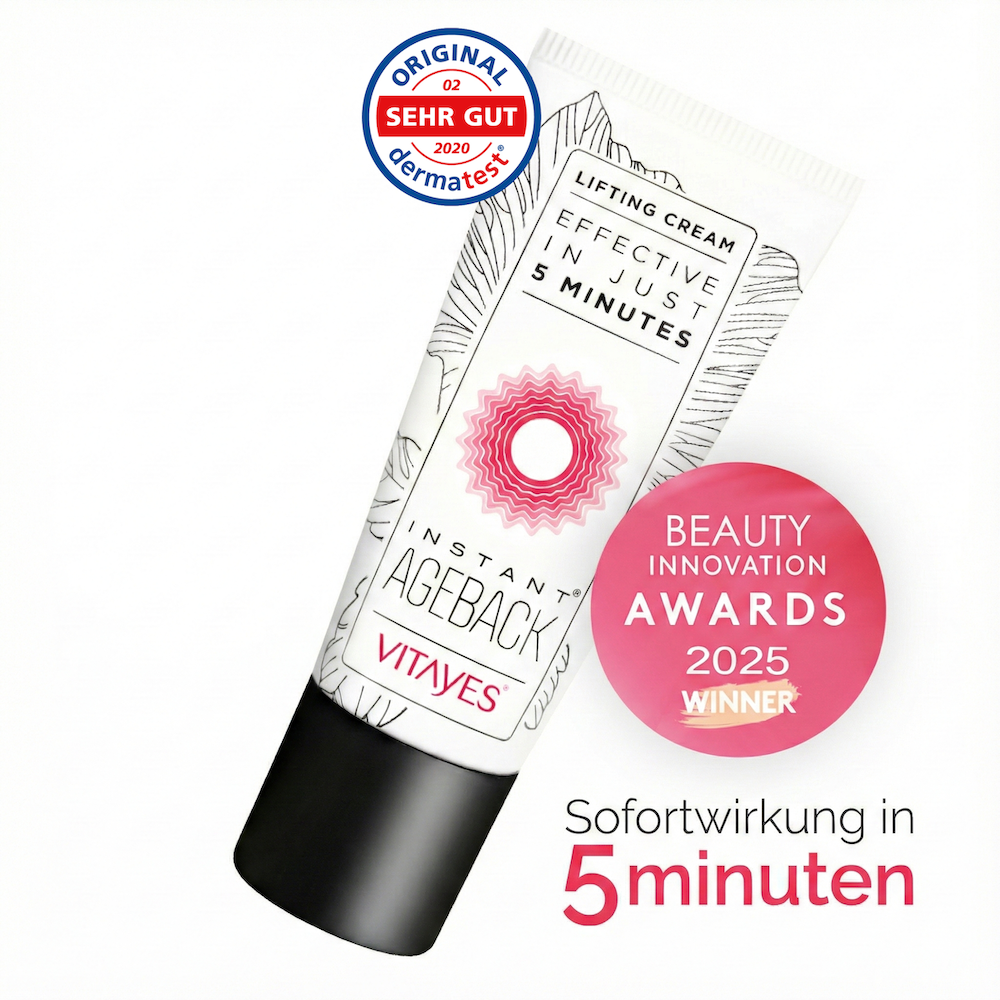 Instant Ageback Lifting-Creme gegen Tränensäcke und Falten, 20 ml, klinisch bestätigt, von Vitayes für frische, glatte Haut