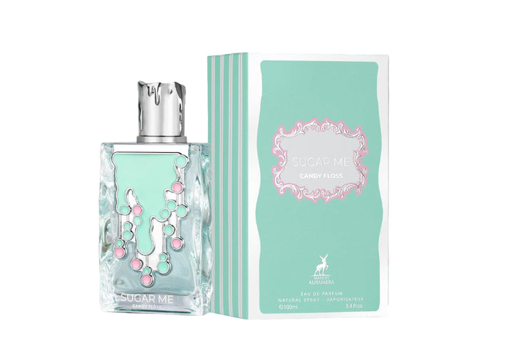 Drop Fragra Maison Alhambra Sugar Me Candy Floss Eau de Parfum 100ml Flasche mit rosa und weißen Design