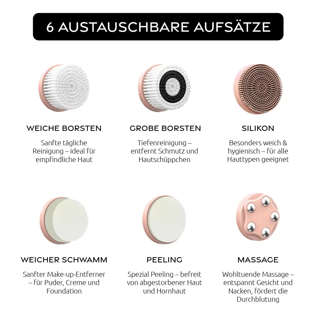 Elektrische Gesichtsbürste - 6in1 Set