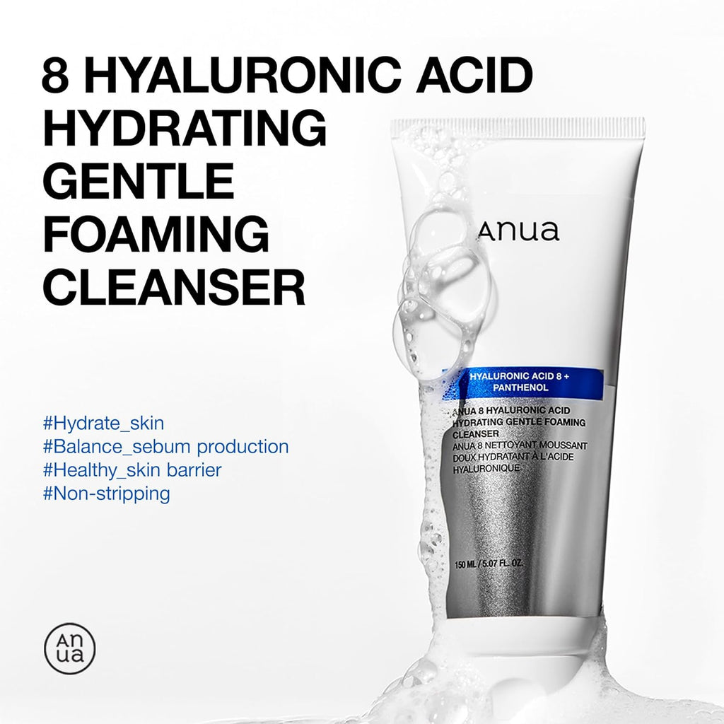 Anua 8 Hyaluronic Acid Hydrating Gentle Foaming Cleanser 150ml - "Beauty by Fifi"
