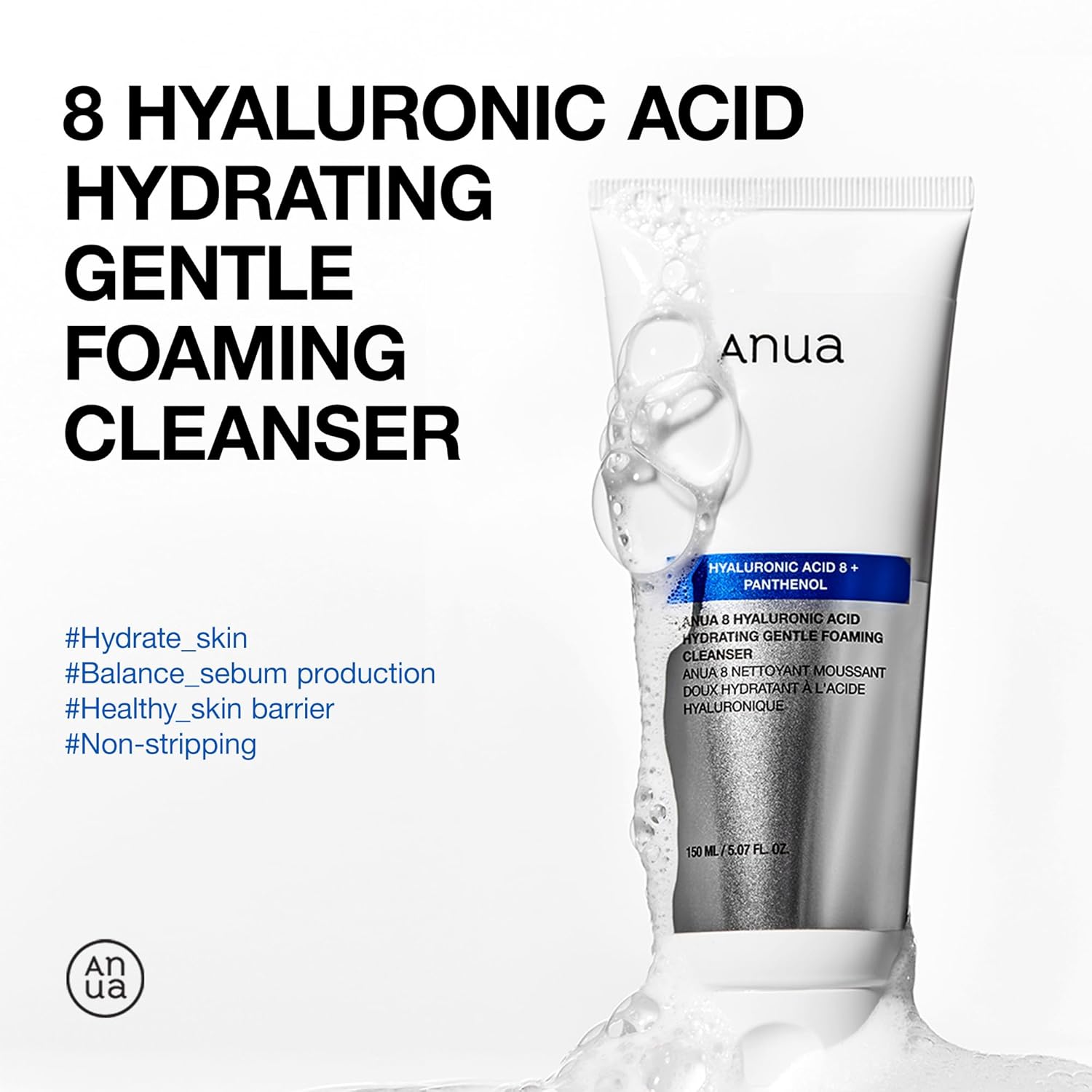 Anua 8 Hyaluronic Acid Hydrating Gentle Foaming Cleanser 150ml - "Beauty by Fifi"