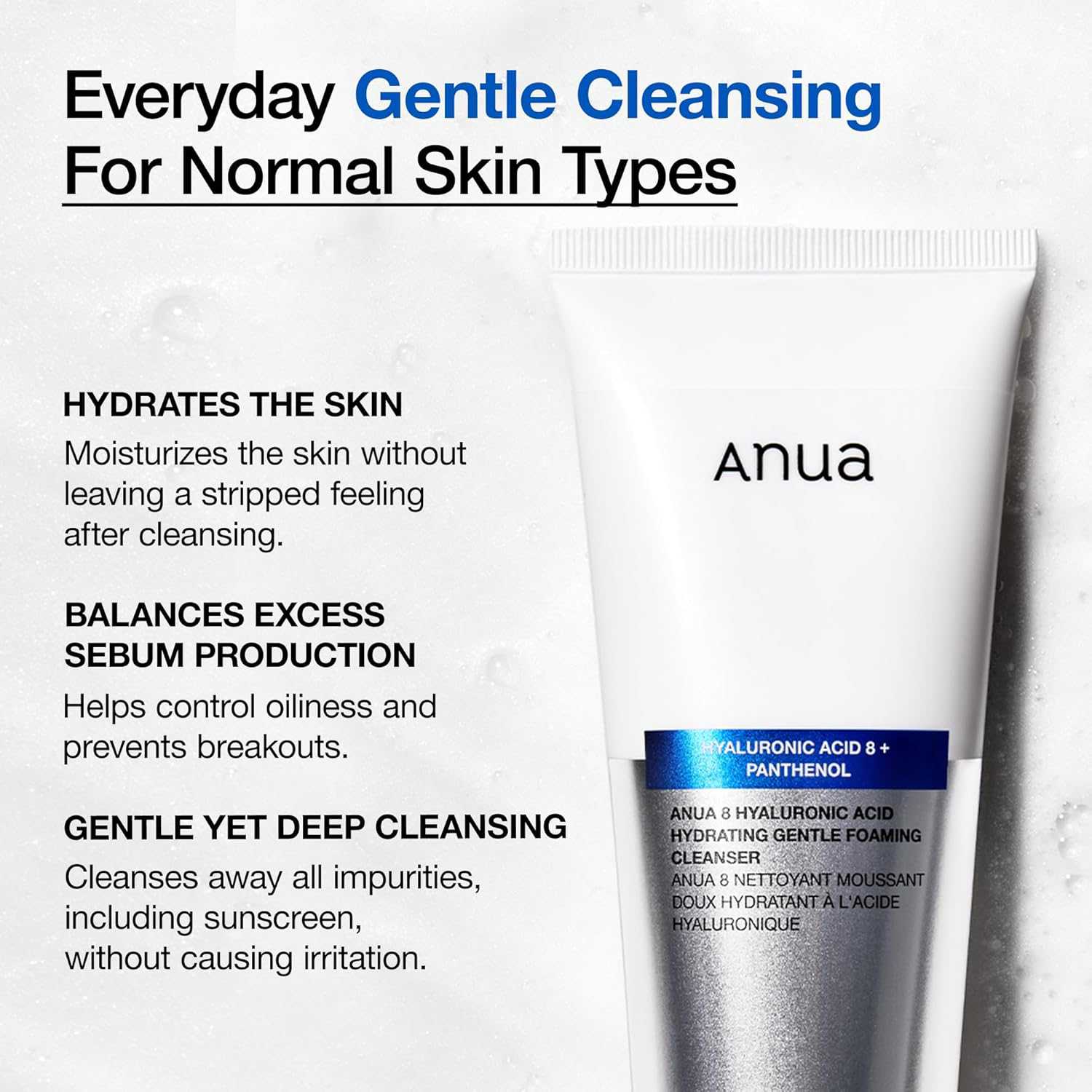 Anua 8 Hyaluronic Acid Hydrating Gentle Foaming Cleanser 150ml - "Beauty by Fifi"