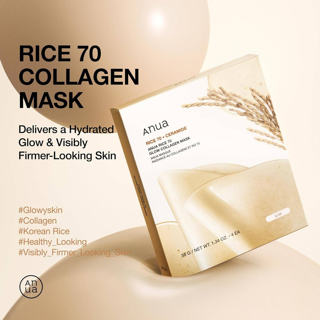 Anua Rice 70 Glow Collagen Mask 4er Pack - "Beauty by Fifi"
