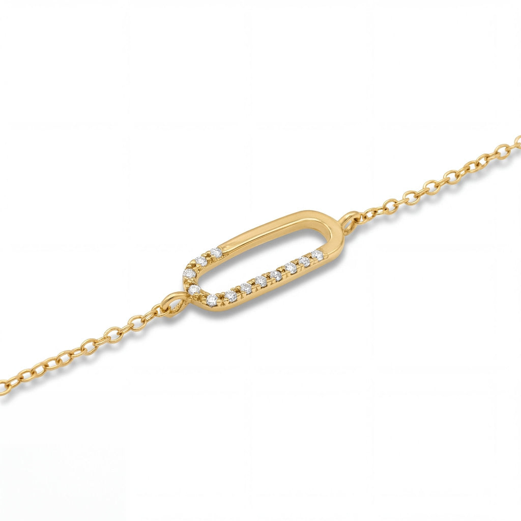 Elegantes Ava Armband aus 925 Silber mit 18K Gold, stilvolles Schmuckstück von Studio Karl, sichtbarer feiner Gold- und Silber-Design.