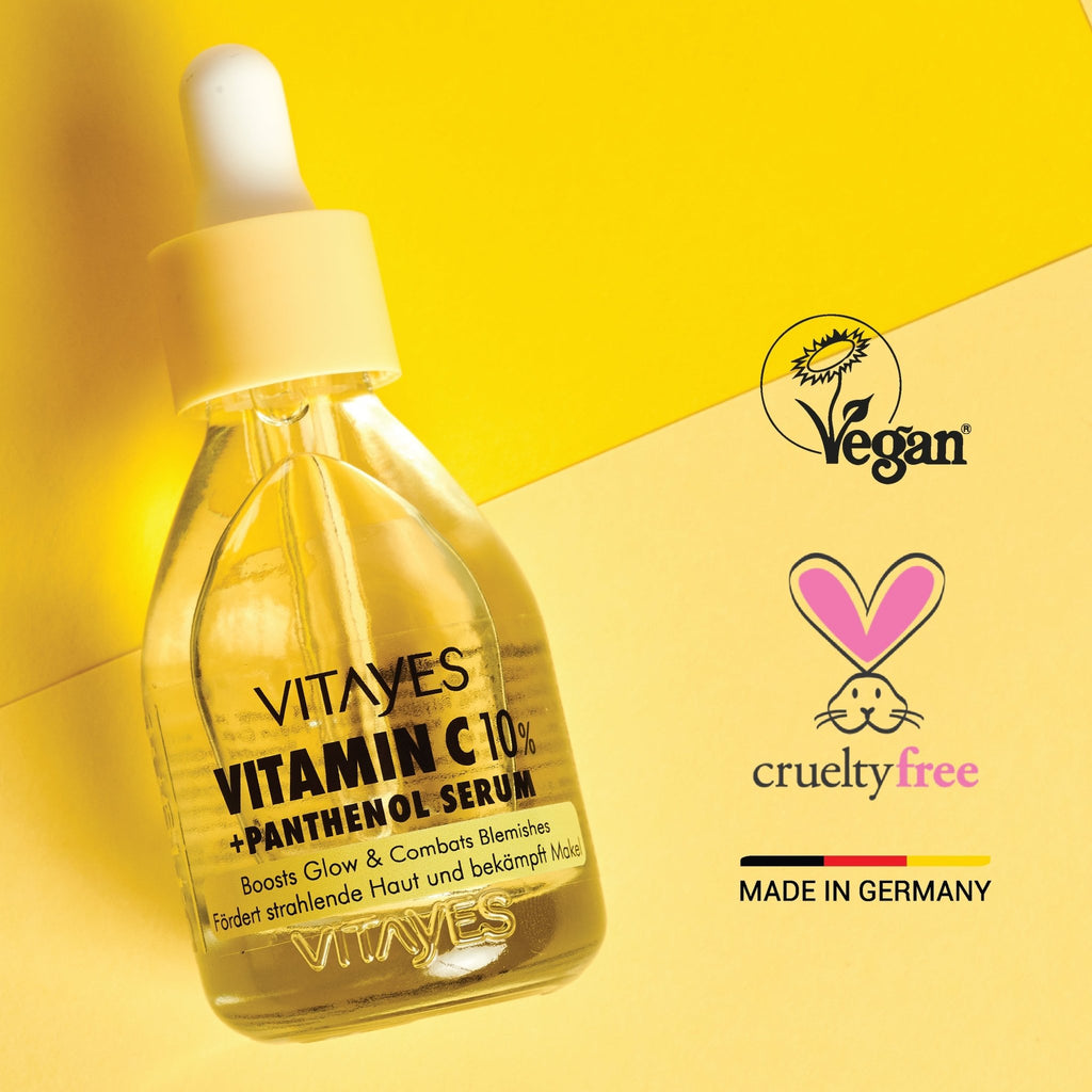 Vitamin C 10% + Panthenol Serum. Hautflecken - Reduktion & Sofortiger Glow 30 ml - "Beauty by Fifi"