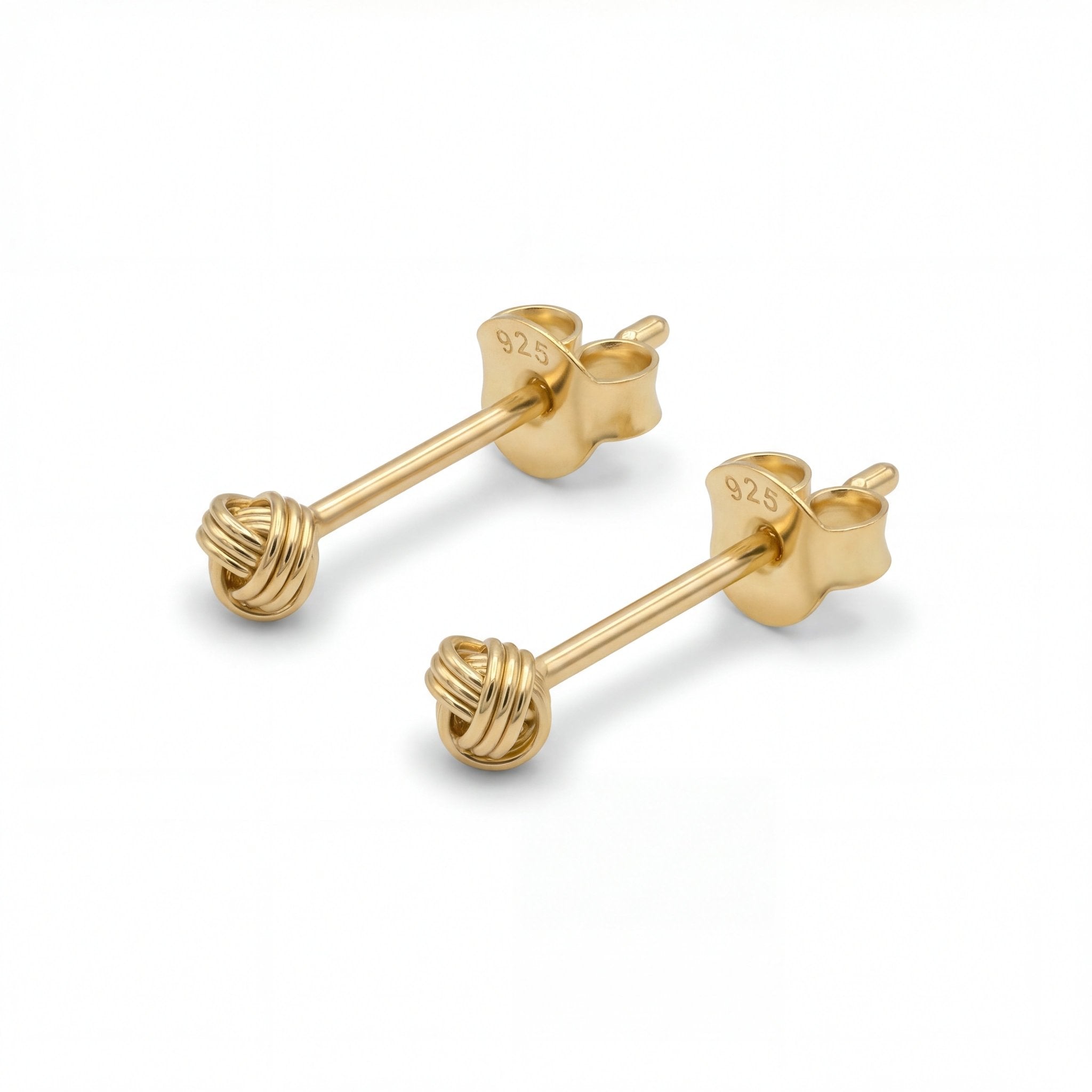 Niva Ohrstecker – Mini Knoten 925 Silber & 18K Gold - "Beauty by Fifi"