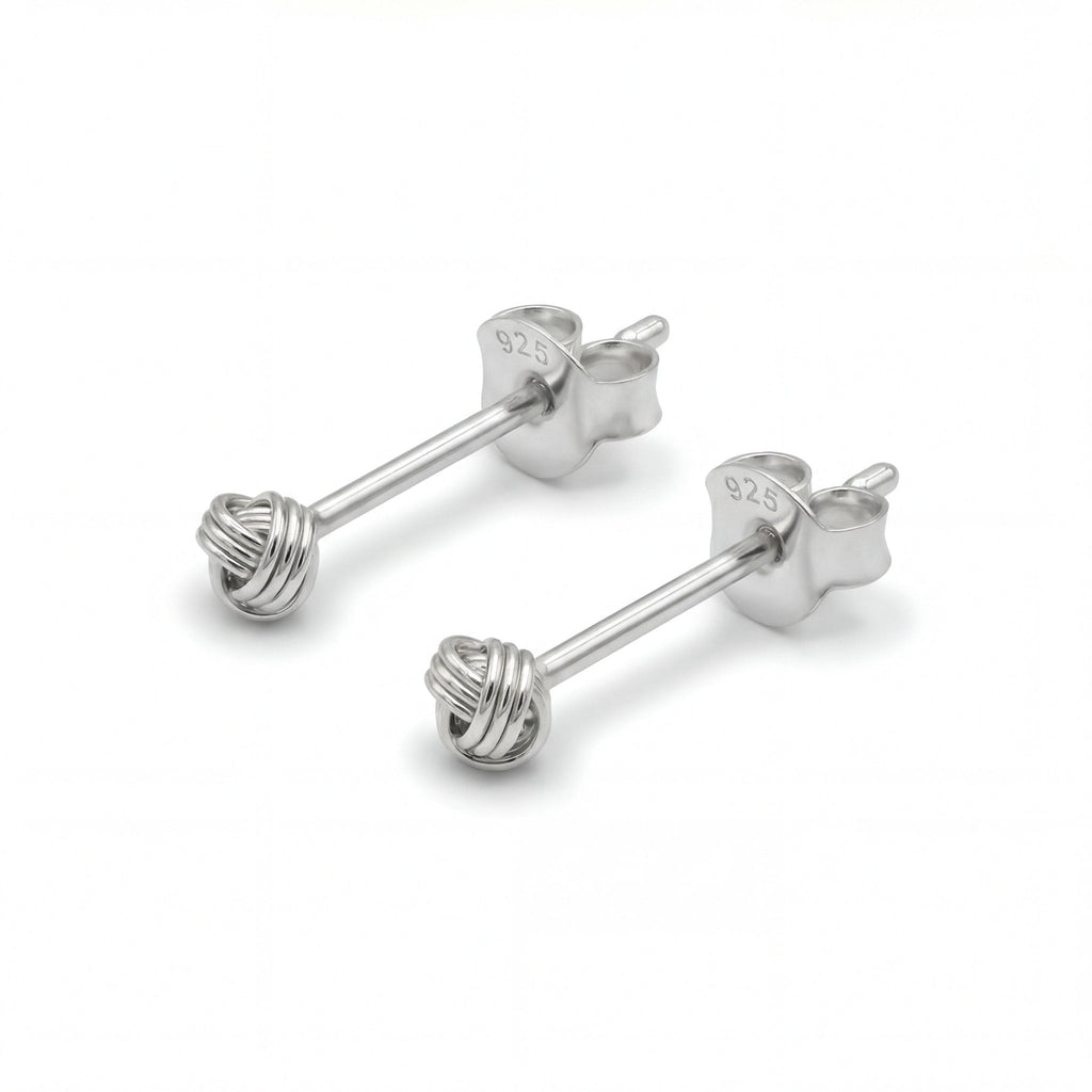 Niva Ohrstecker – Mini Knoten 925 Silber & 18K Gold - "Beauty by Fifi"