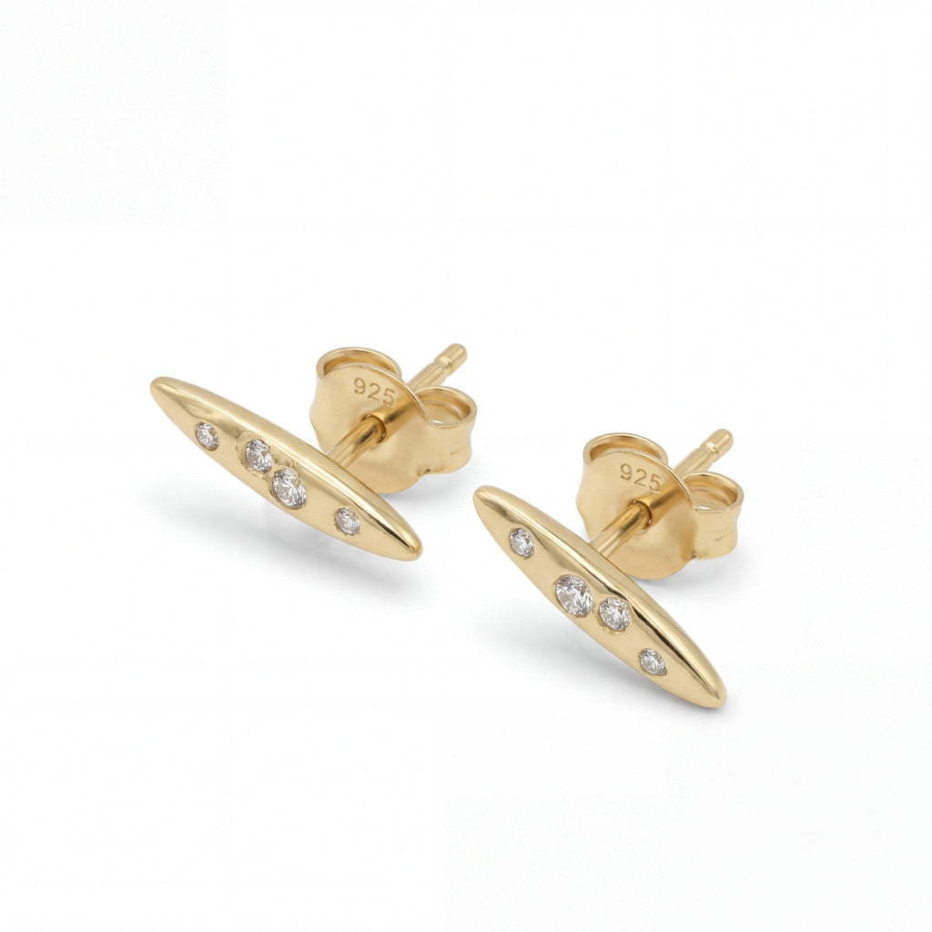 Astra Ohrstecker – Ovale Zirkonia 24K Goldplattierung - "Beauty by Fifi"