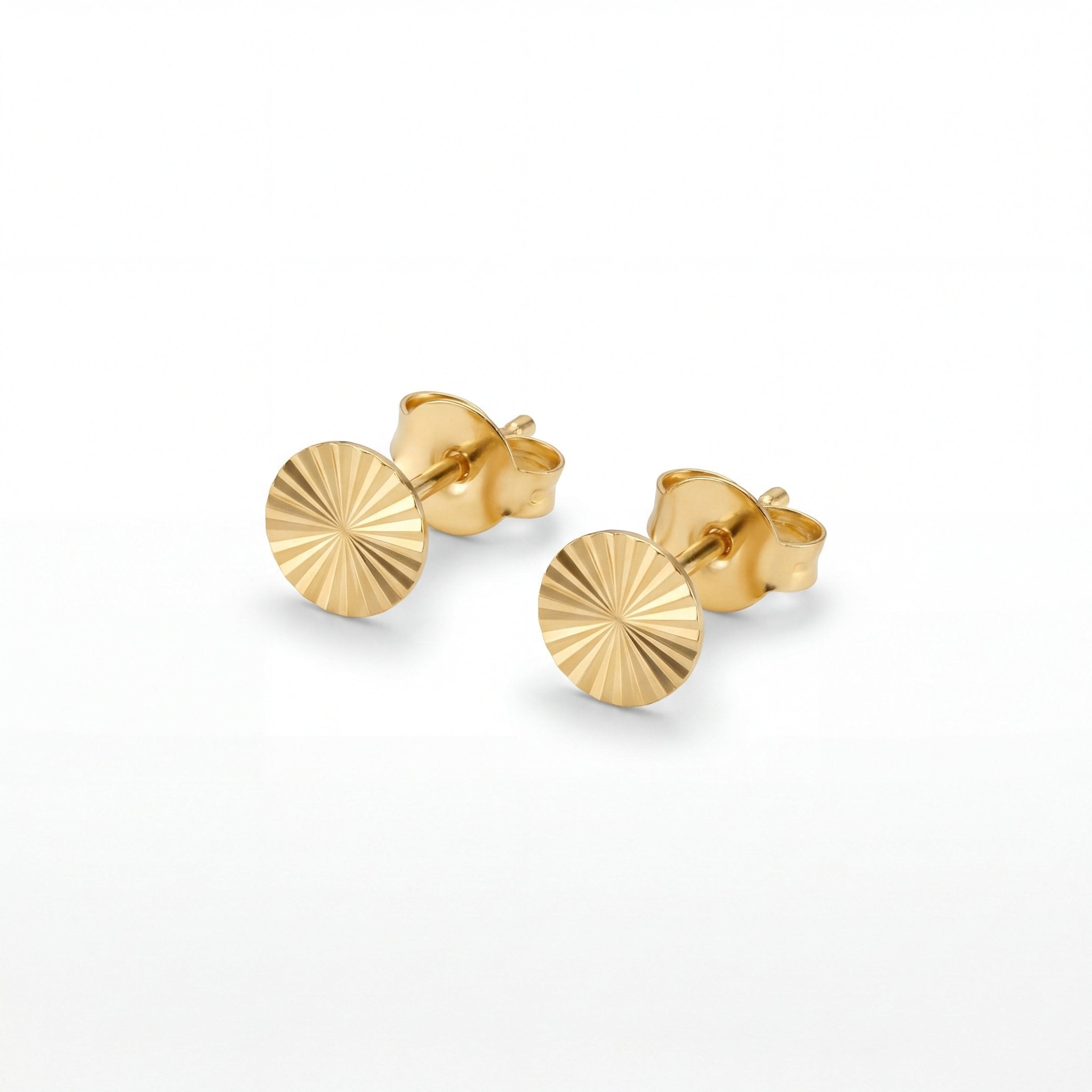 Goldene Sonnenstrahlen-Ohrstecker aus 925 Silber und 18K Gold von Studio Karl, elegante Ohrstecker für Damen