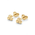Hexa II Ohrstecker – Wabendesign 925 Silber & 18K Gold - "Beauty by Fifi"