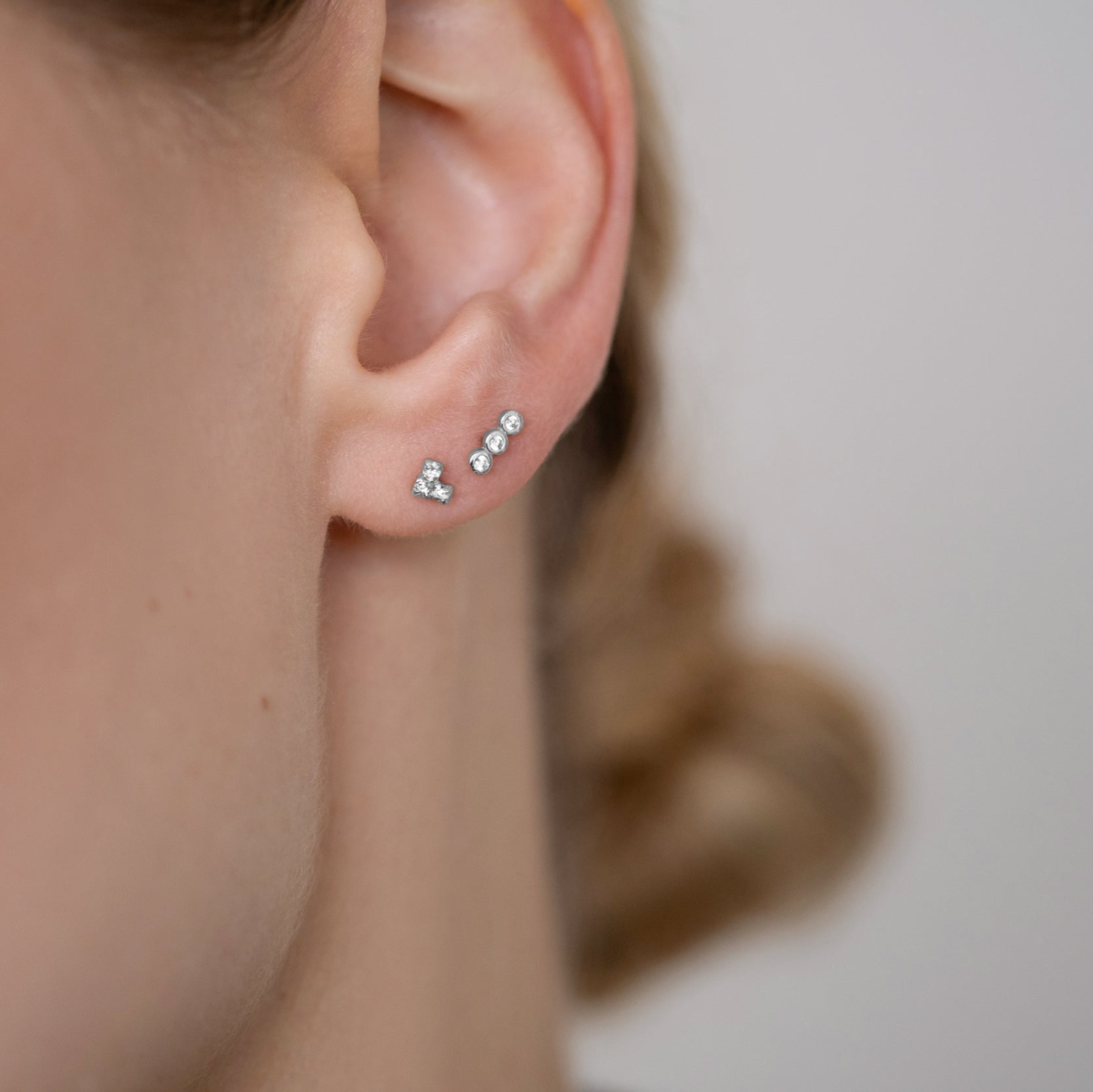 Lia Ohrstecker – Drei Zirkonia 925 Silber - "Beauty by Fifi"