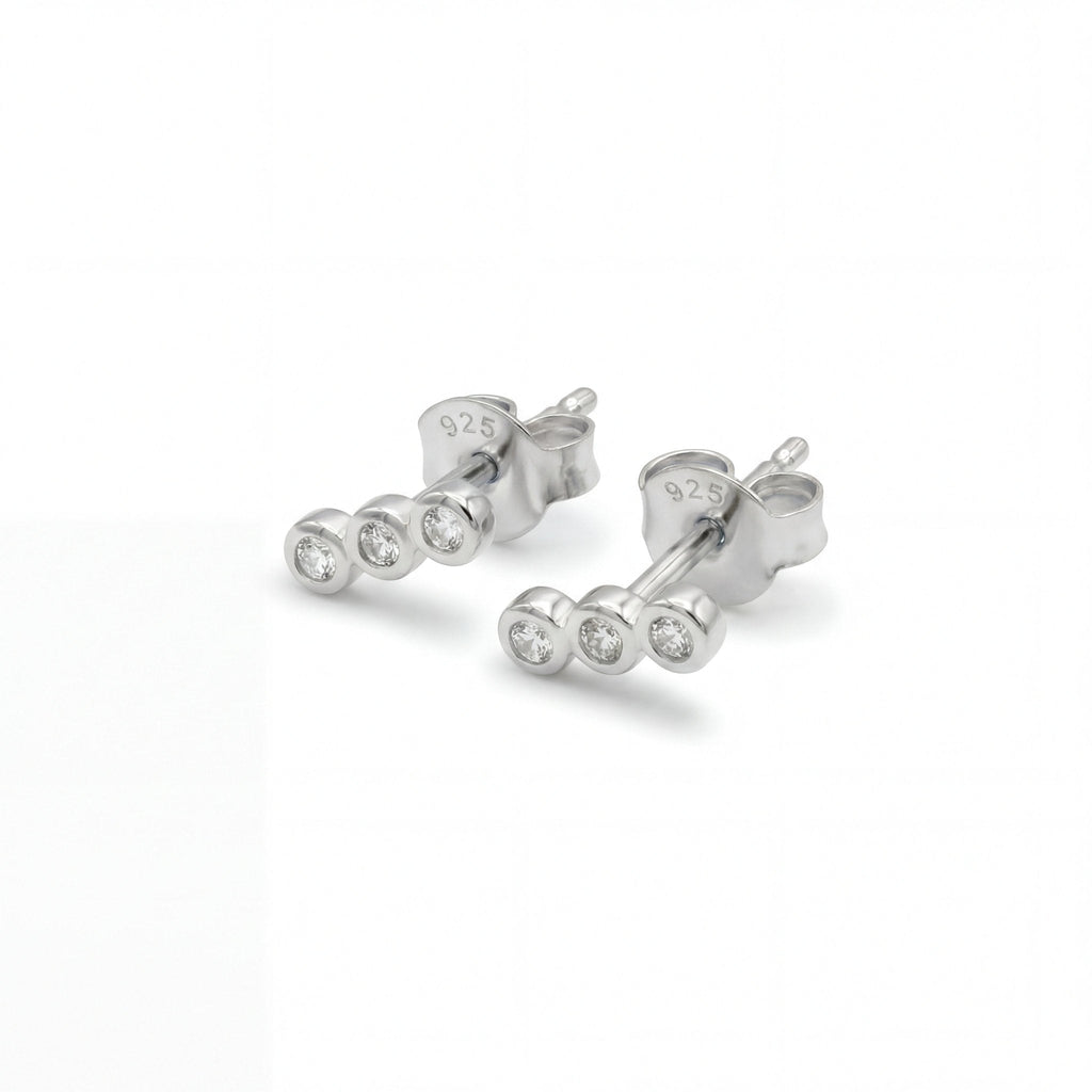 Lia Ohrstecker – Drei Zirkonia 925 Silber - "Beauty by Fifi"